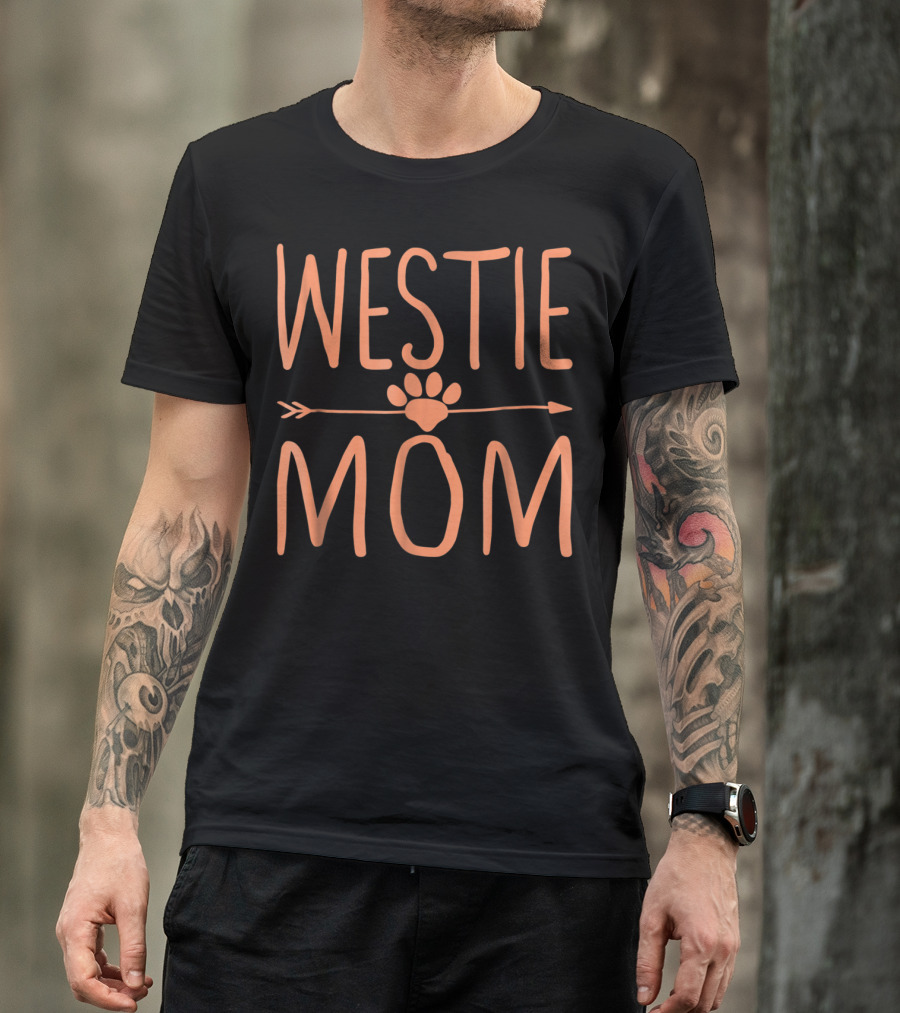 Westie Mom Paw Print Arrow T-Shirt