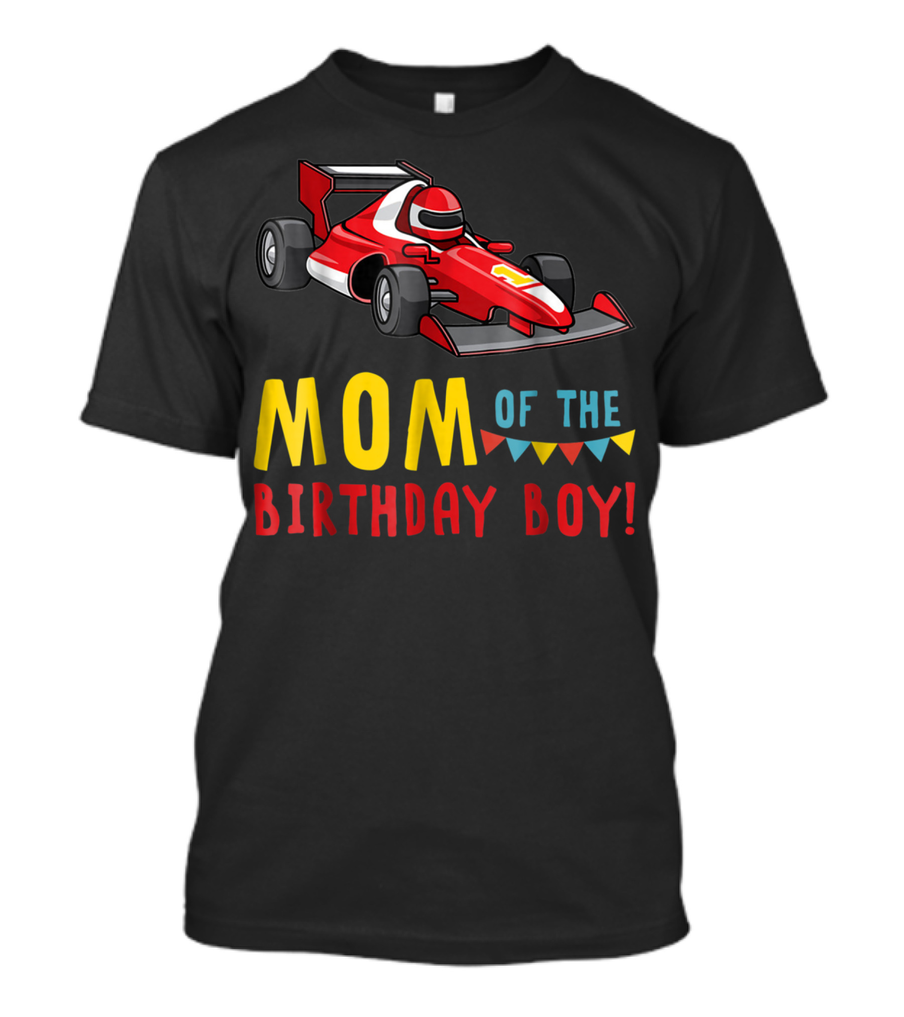 Mom Of The Birthday Boy Racer Car T-Shirt