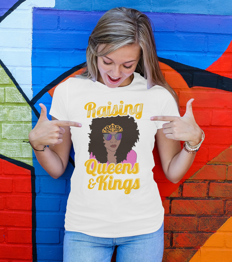 Raising Queens And Kings Afro Mama Tiara Sunglasses T-Shirt