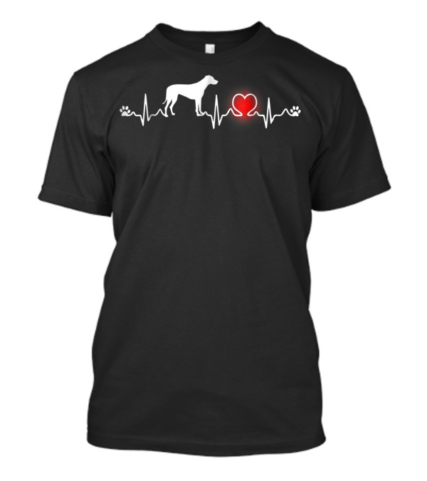 Rhodesian Ridgeback Heartbeat Paw Print Love T-Shirt