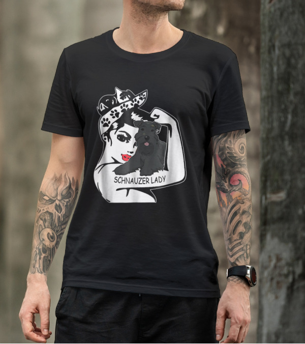 Schnauzer Strong Lady Mom Funny Birthday T-Shirt