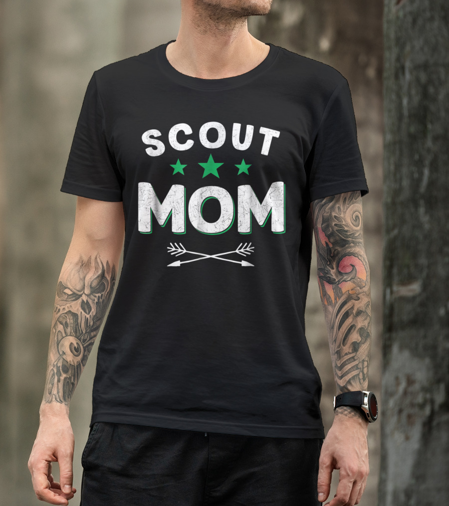 Scout Mom With Stars And Arrows Camping Scouting T-Shirt