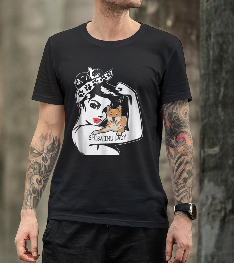 Shiba Inu Lady Strong Mom Birthday Funny T-Shirt