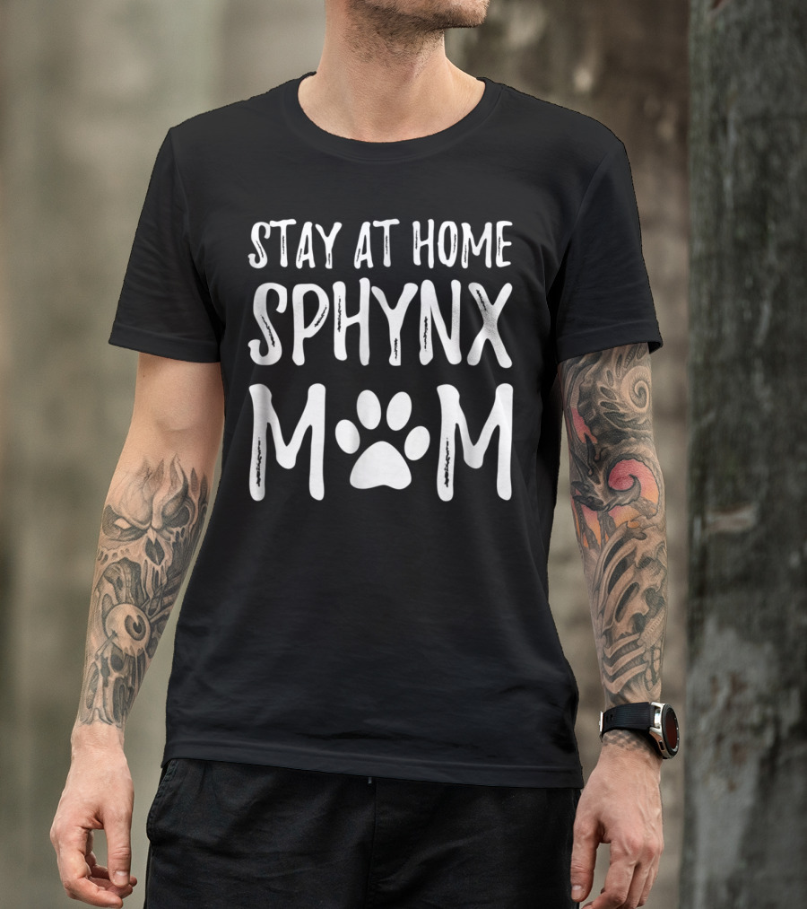 Stay At Home Sphynx Mom Paw Prints T-Shirt