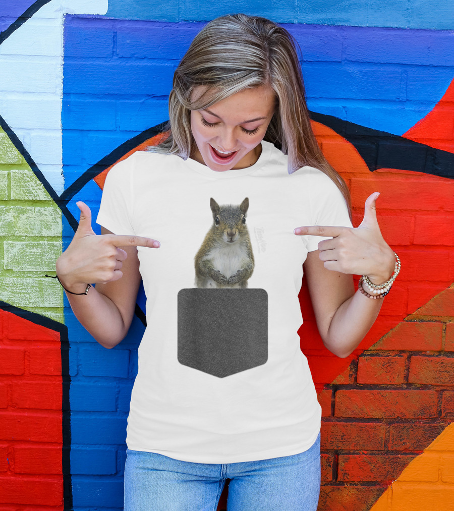 Squirrel Pocket Squirrel Mom Funny Squirrel Lover Teeshirt T-Shirt