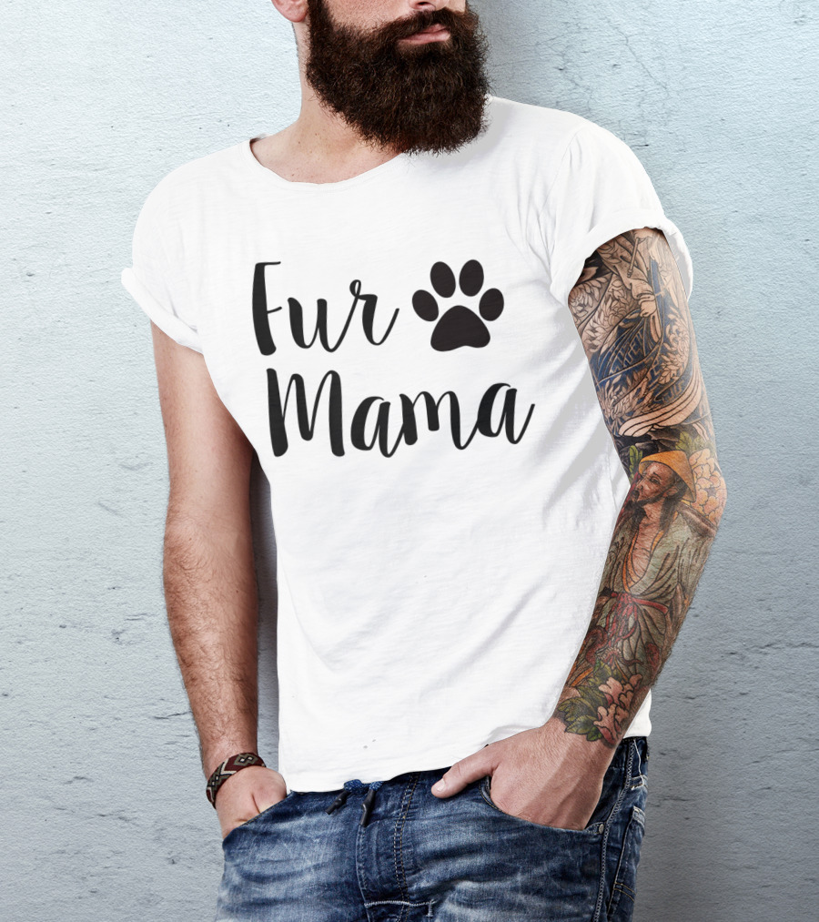 Fur Mama Paw Print Dog Cat Mom T-Shirt