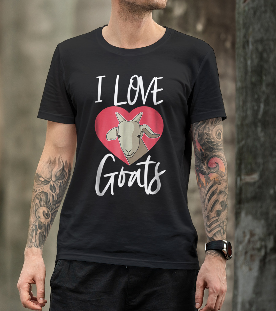 I Love Goats Heart Goat Mom Funny Farm Goat Lover Girls T-Shirt