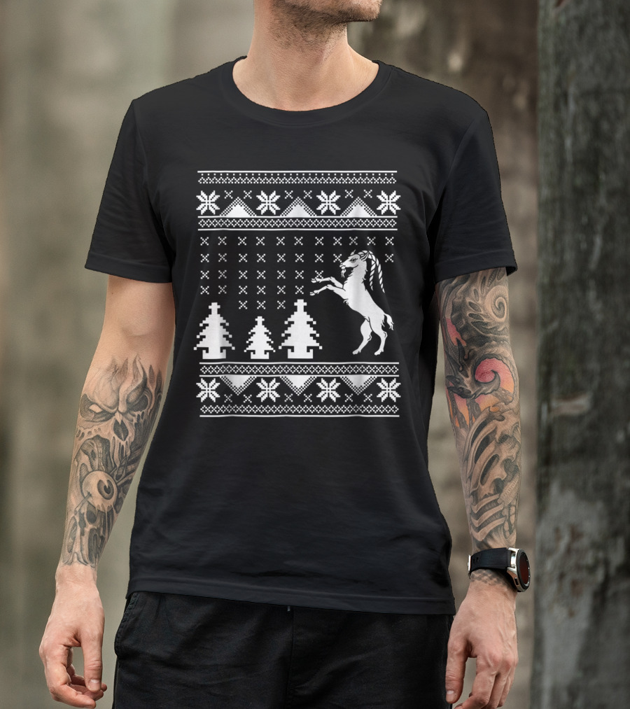 Goat Ugly Christmas Sweater Pattern For Goat Mom Lovers T-Shirt