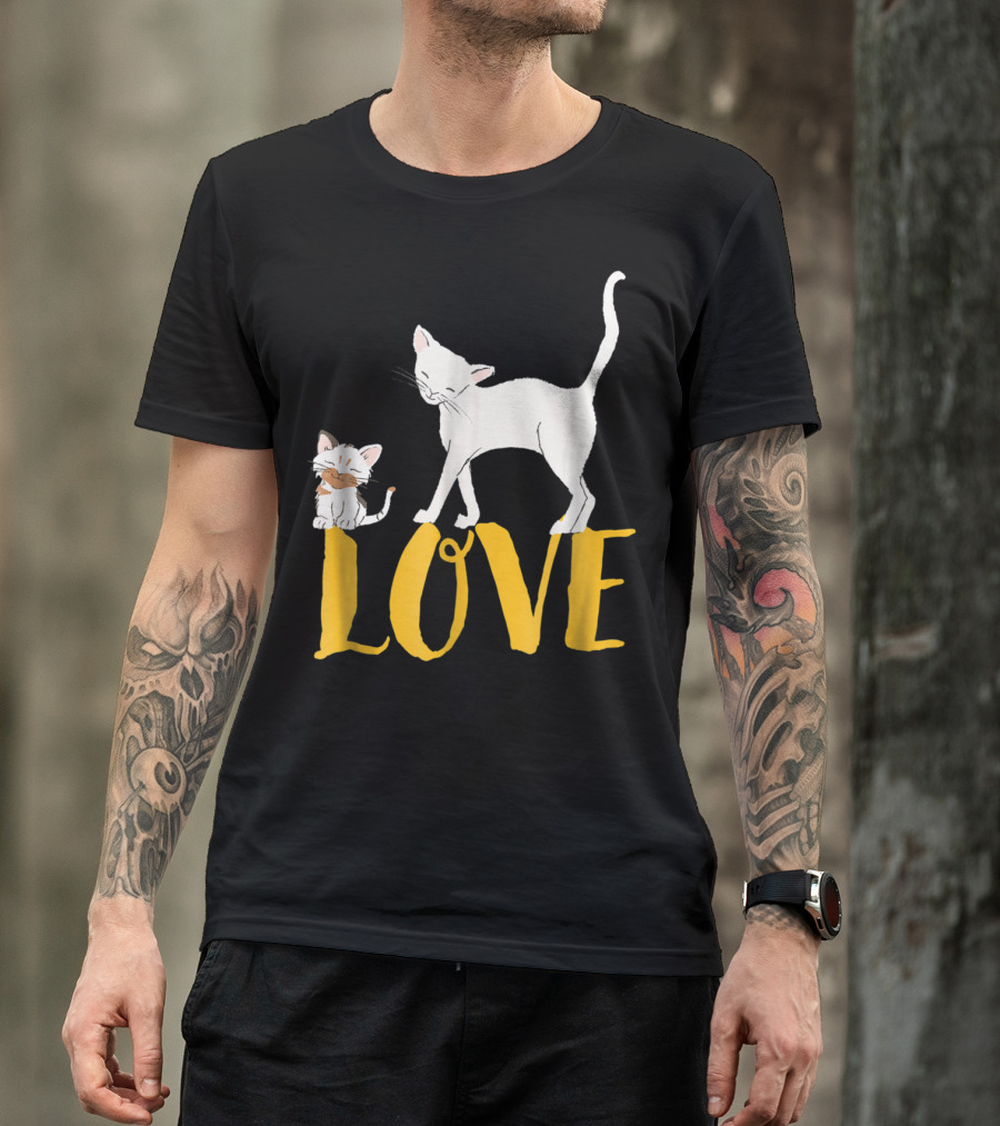I Love Cats Vintage Love Cat Mom And Dad Cat Person 13 T-Shirt