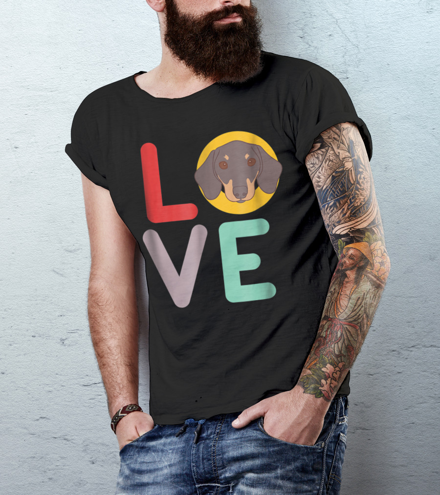 Love Dachshund Dog Animal Lover Puppies Mom Dad20 T-Shirt