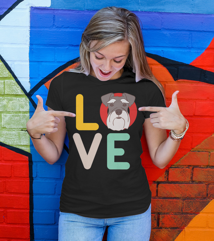Love Miniature Schnauzer Dog Mom And Dad Pet Owner42 T-Shirt