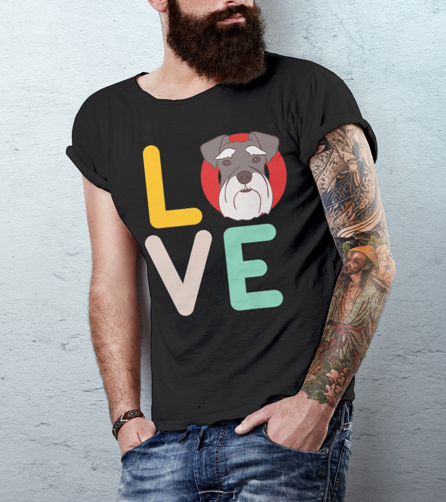 Love Miniature Schnauzer Dog Mom And Dad Pet Owner42 T-Shirt