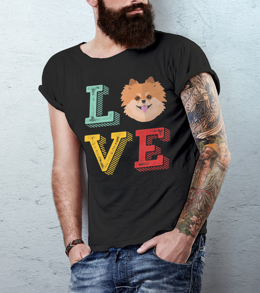 LOVE Pomeranian Dog For Pom Puppy Lover14 T-Shirt