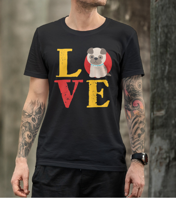 Love Pug Dog Animal Lover Puppies Mom And Dad19 T-Shirt
