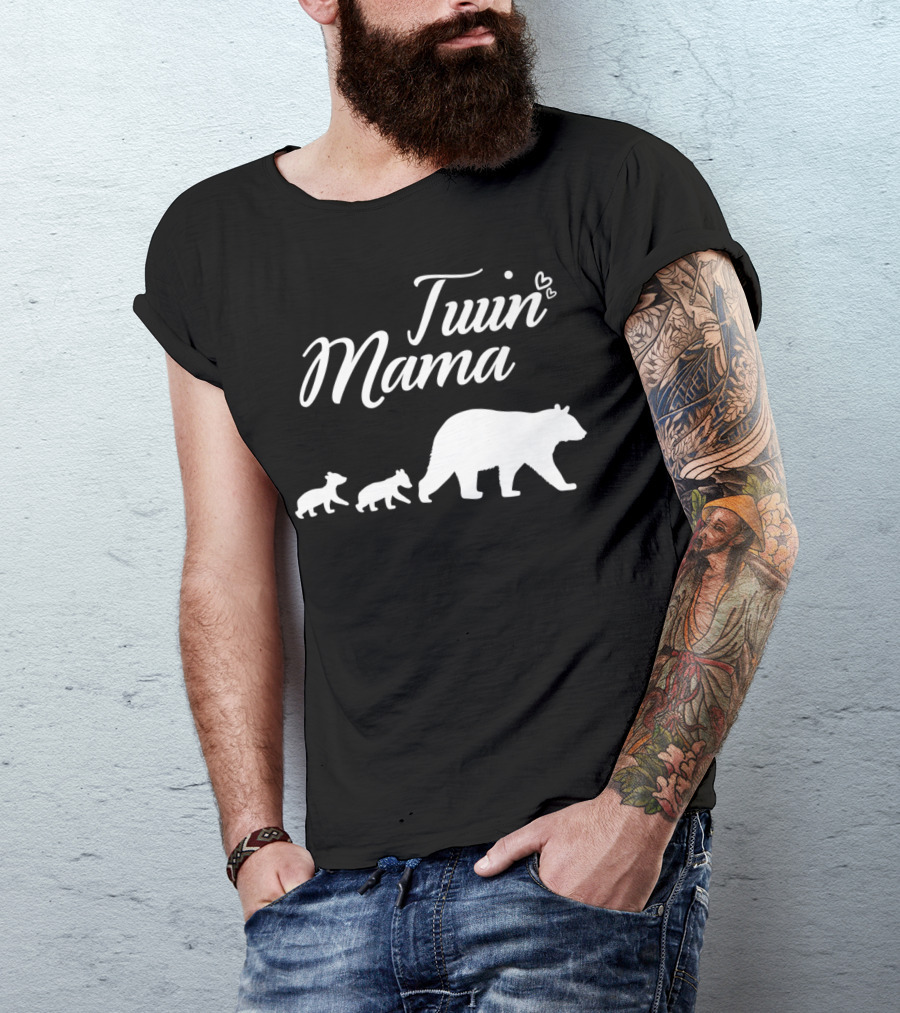 Twin Mama Bear With Cubs T-Shirt