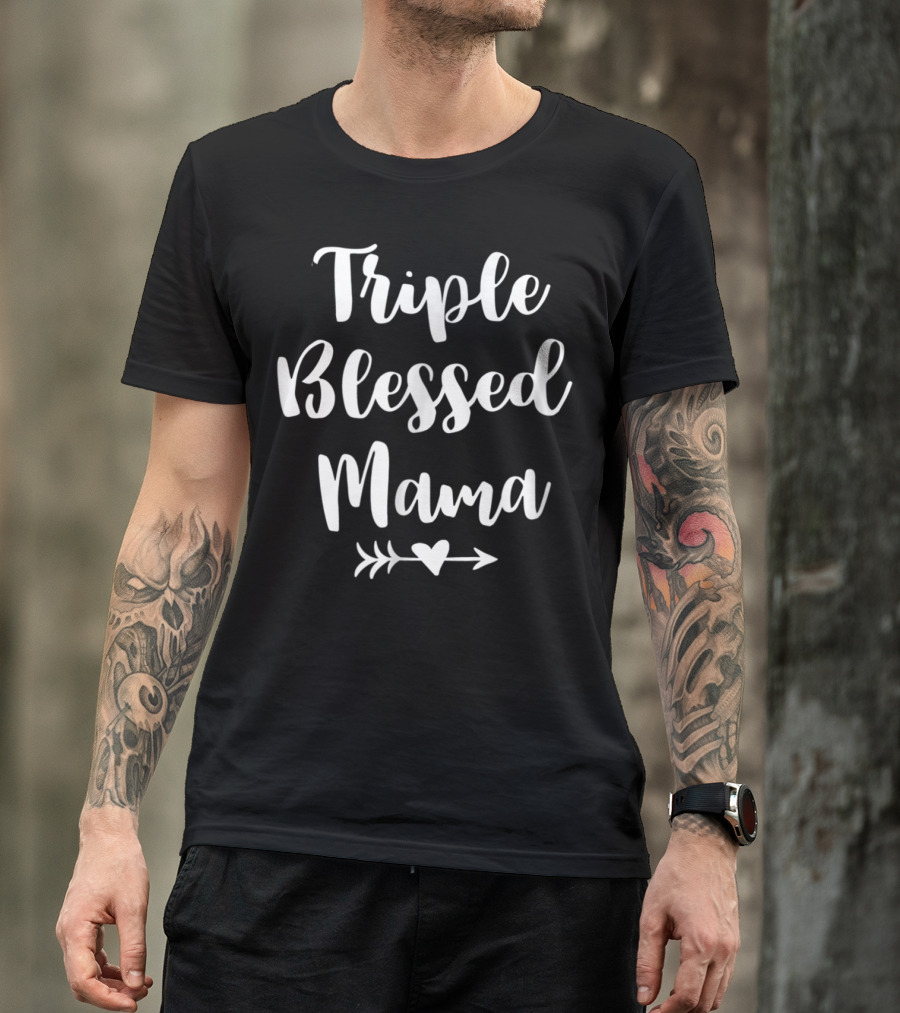 Triple Blessed Mama Arrow Heart T-Shirt