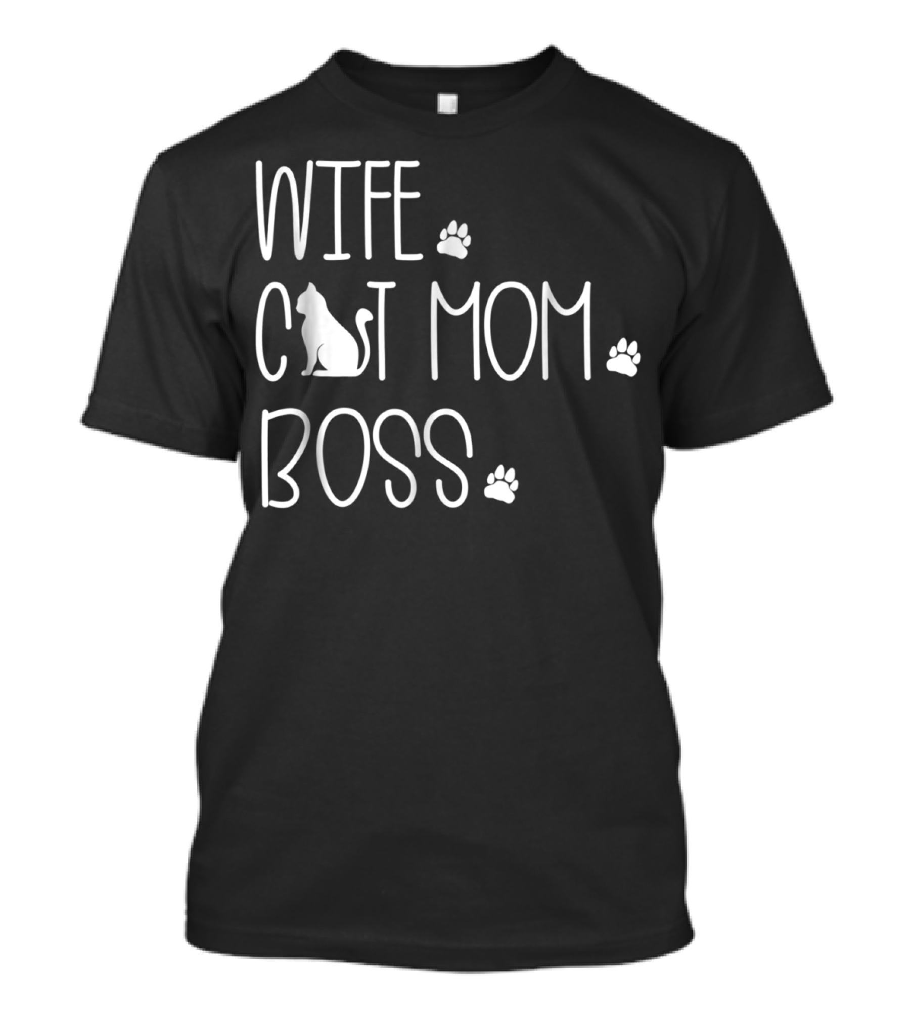 Wife Cat Mom Boss Special For Wife Paw Prints T-Shirt