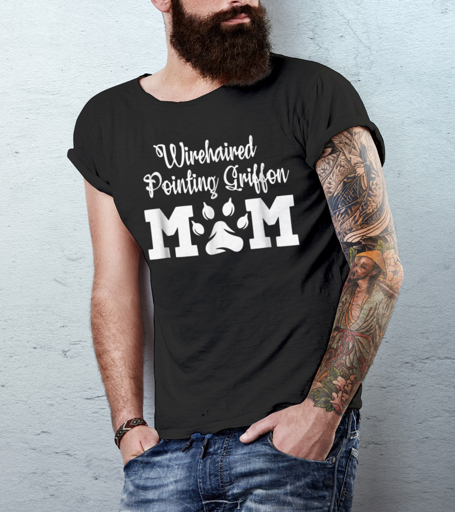 Wirehaired Pointing Griffon Mom Paw Prints T-Shirt