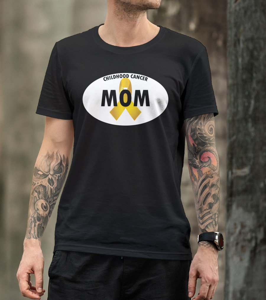 Childhood Cancer Mom Yellow Ribbon Awareness T-Shirt