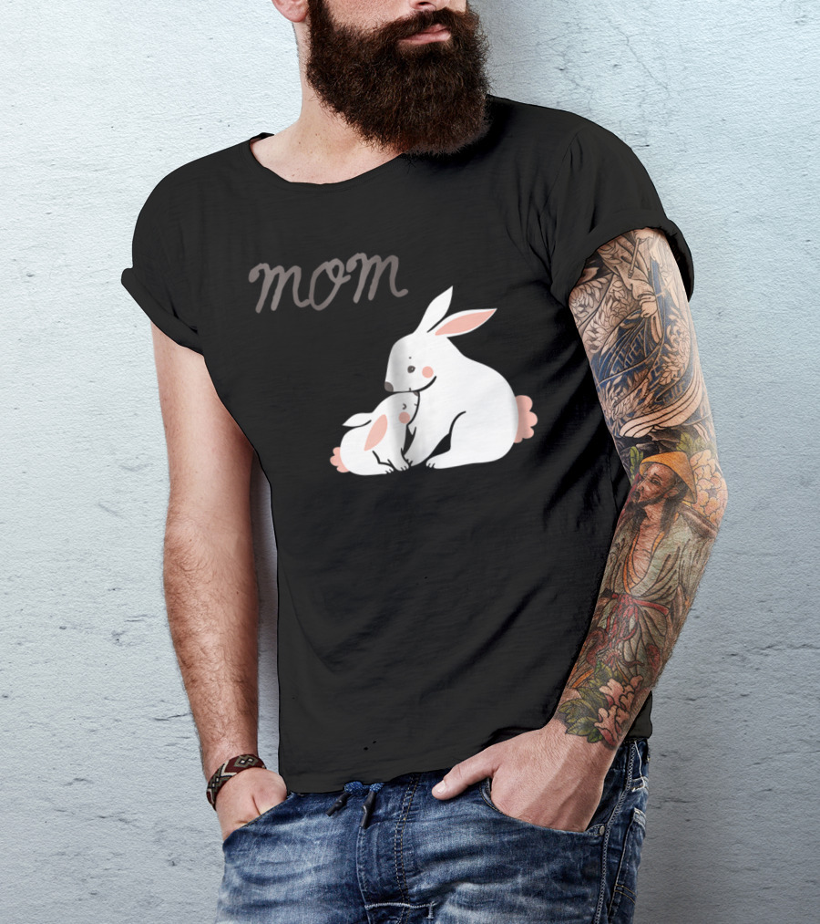 Mom Bunny And Child Hugging T-Shirt