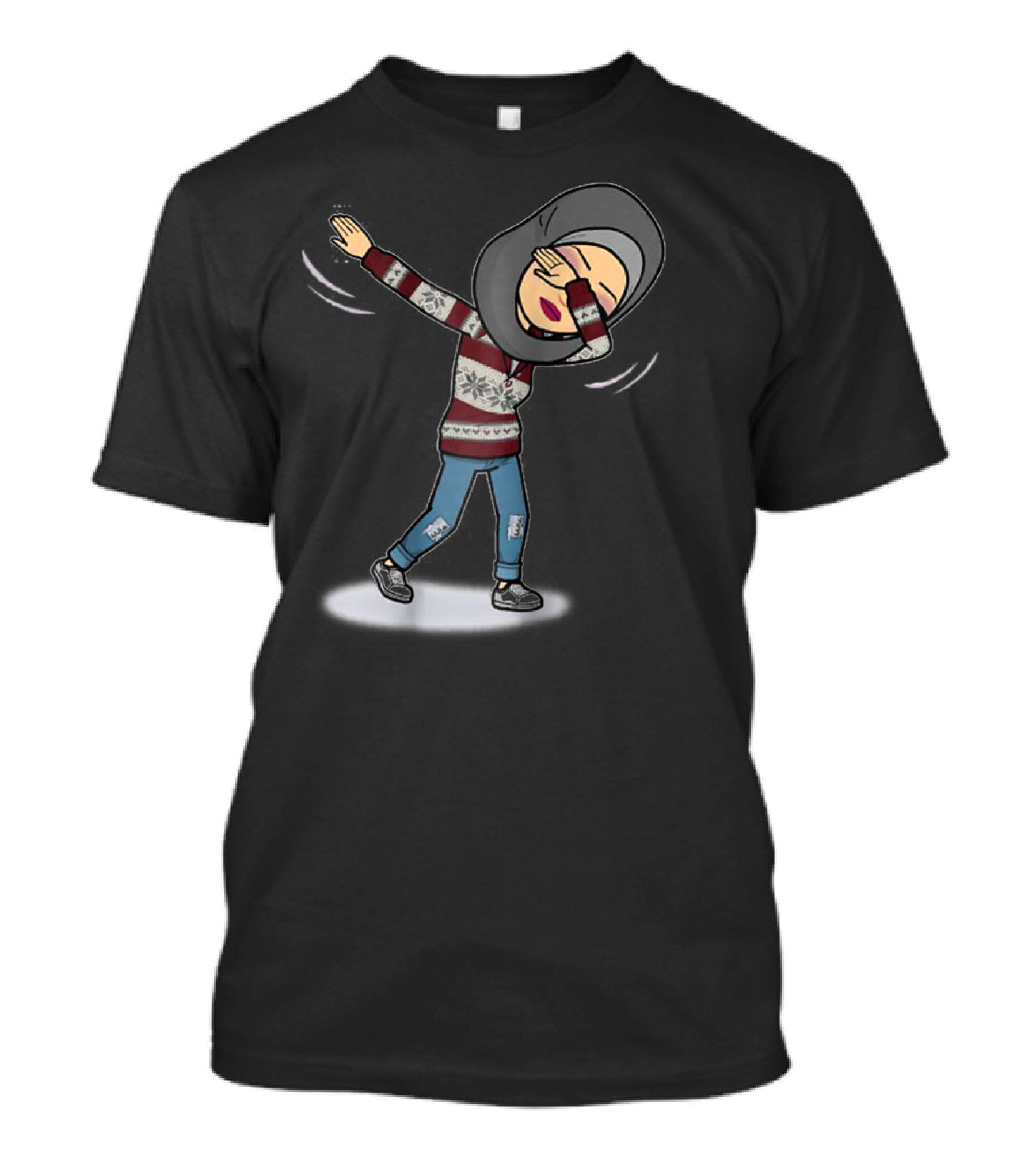Dabbing Muslim Mom In Hijab Winter T-Shirt