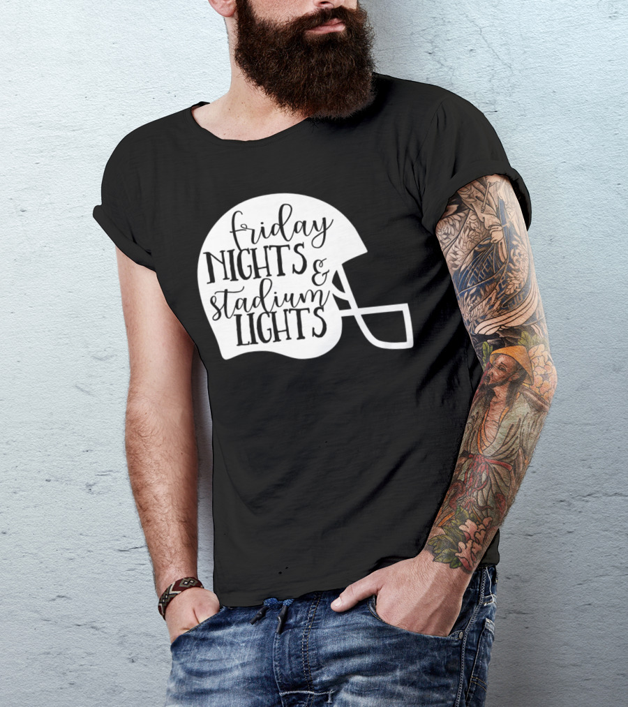 Friday Nights Stadium Lights Football Helmet Mom Mama Fan 3 T-Shirt