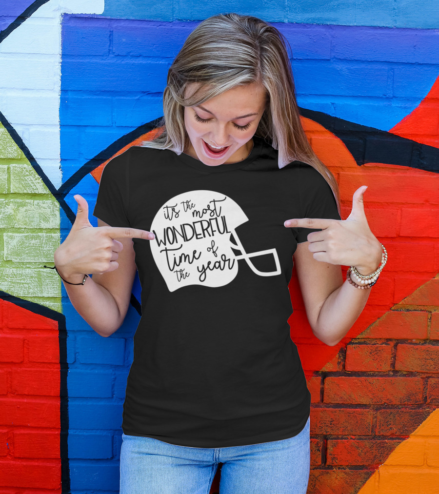 It's The Most Wonderful Time Of The Year Football Helmet Mom Mama Fan4 T-Shirt