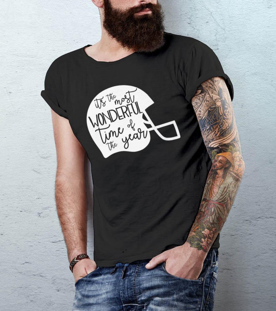 It's The Most Wonderful Time Of The Year Football Helmet Mom Mama Fan4 T-Shirt
