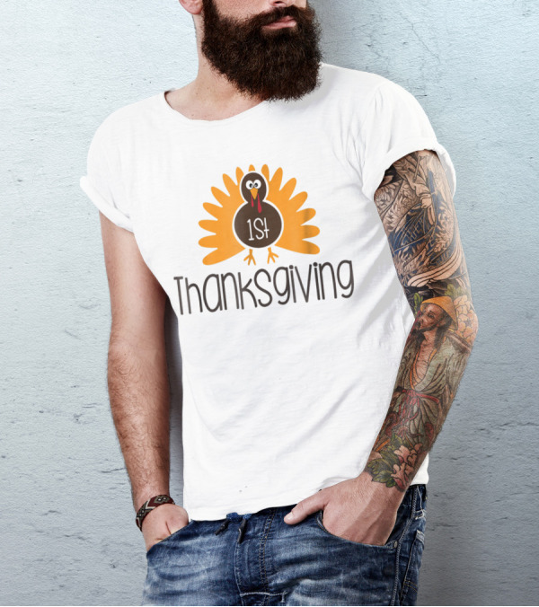 1st Thanksgiving Turkey Pregnant Baby T-Shirt
