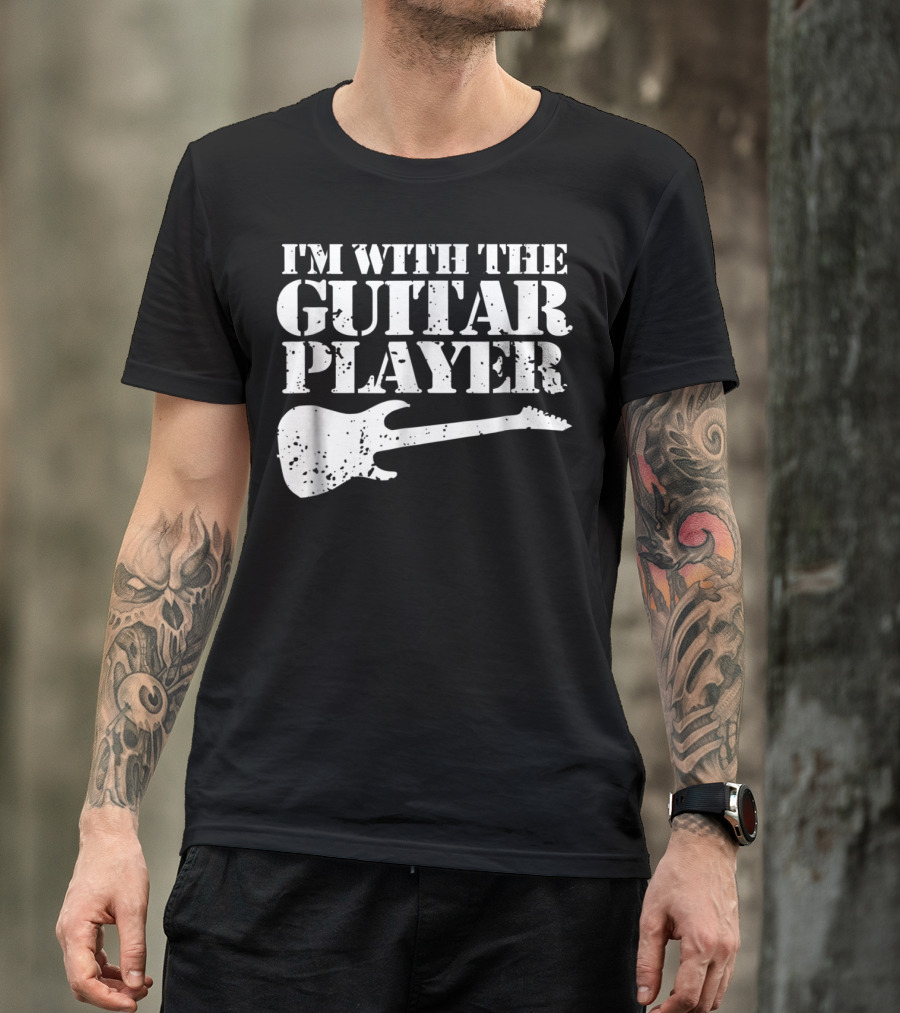 I'm With The Guitar Player Funny Cool Musician Wife Mom Dad8 T-Shirt