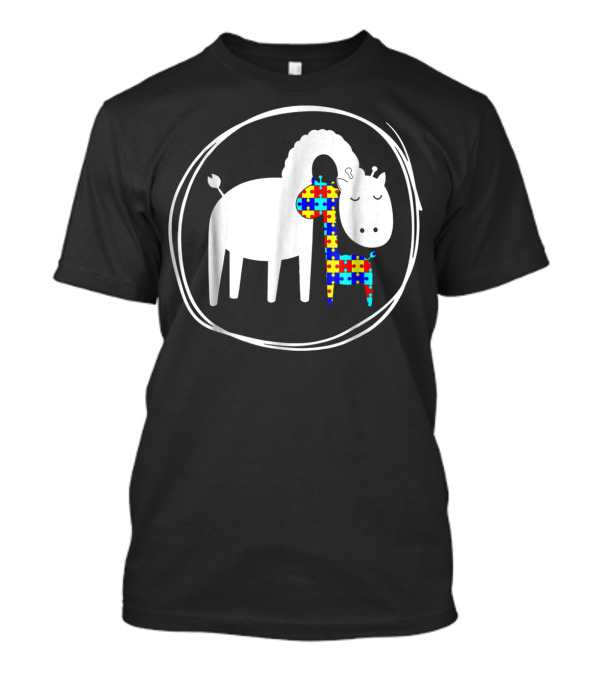 Giraffe Autism Puzzle Piece Giraffe Lover Autism Awareness T-Shirt