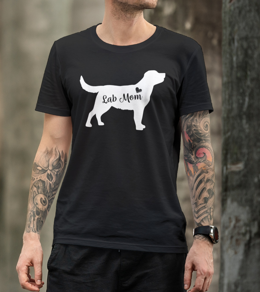 Lab Mom Labrador Retriever Silhouette Heart T-Shirt