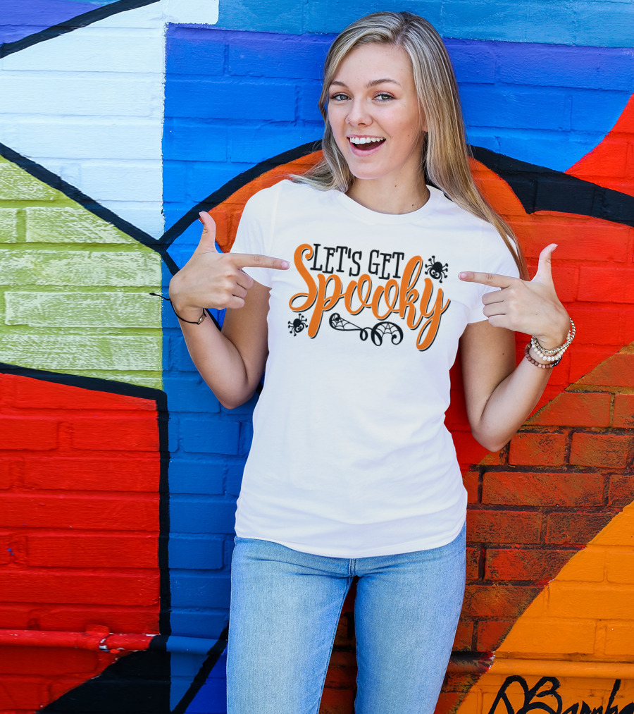 Let's Get Spooky Halloween Teacher Mom 7 Creepy Spiders T-Shirt