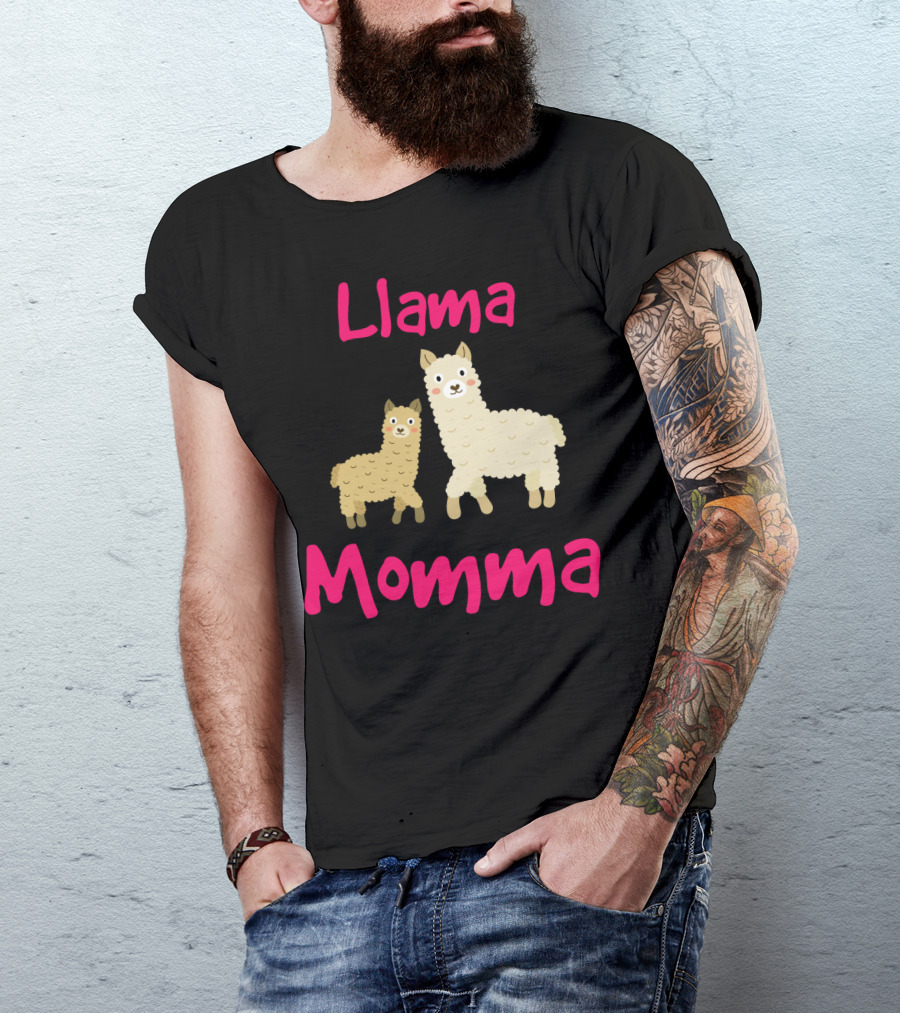 Llama Momma Cute Llama Mom And Baby T-Shirt