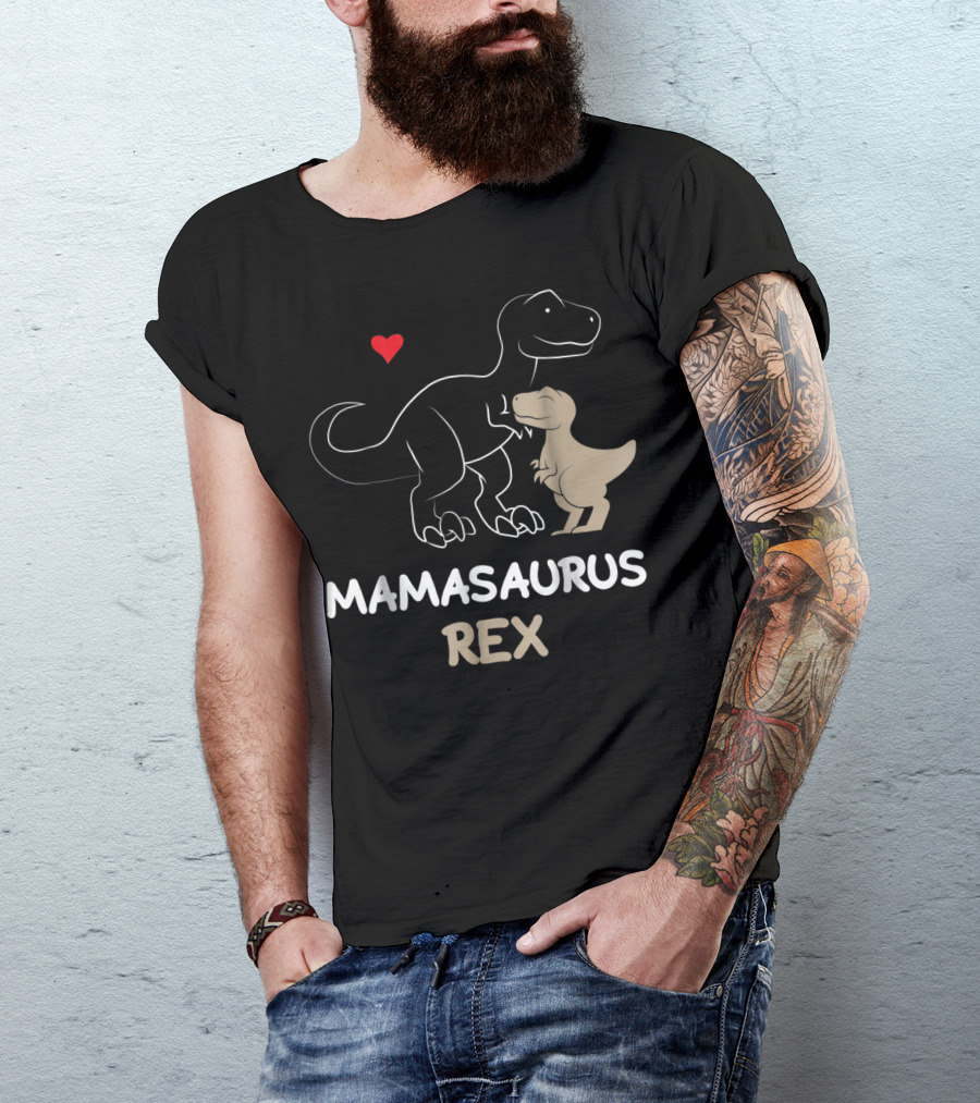 Mamasaurus Rex Heart Dinosaur Mama Saurus T-Shirt