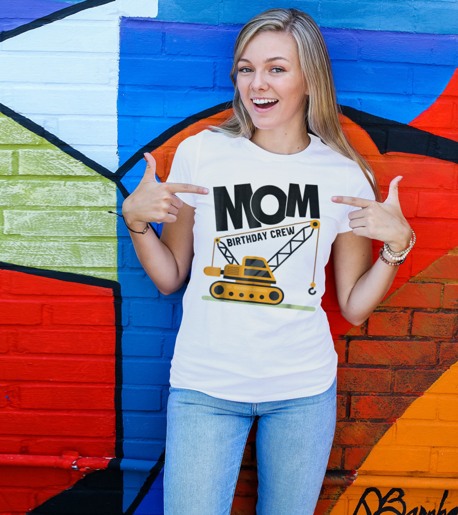 MOM Birthday Crew Construction Theme T-Shirt