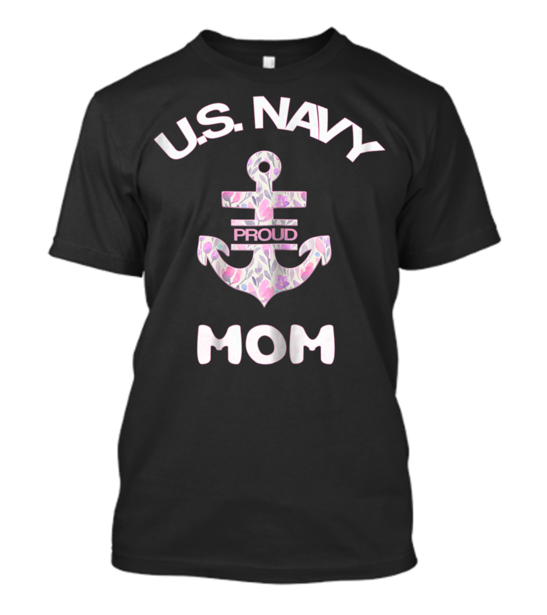 U.S. Navy Proud Mom Anchor Design Memorial Day Women's T-Shirt