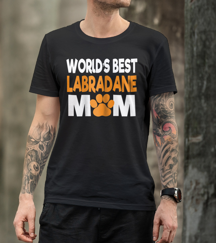 Worlds Best Labradane Mom Paw Prints T-Shirt