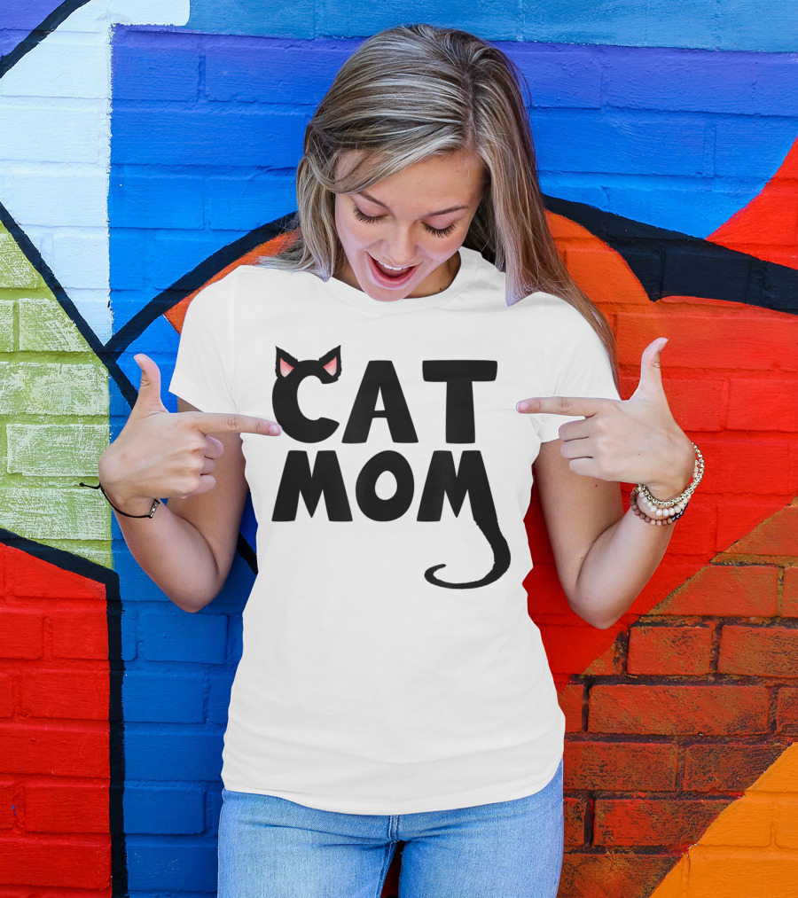 Cat Mom With Cat Ears And Tail T-Shirt
