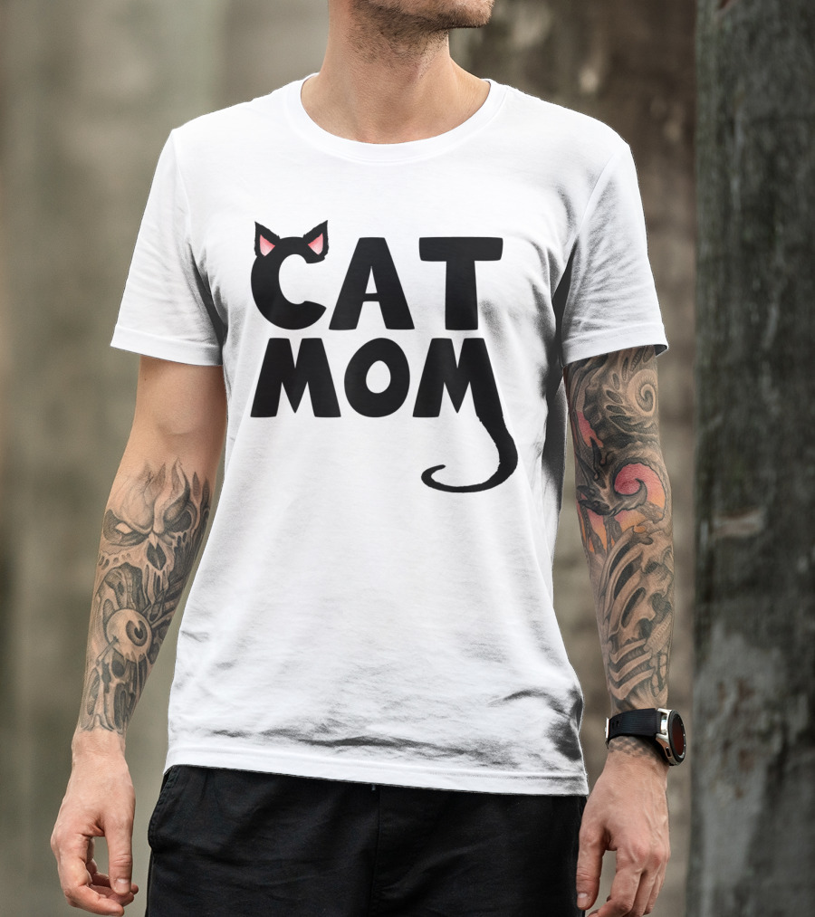Cat Mom With Cat Ears And Tail T-Shirt