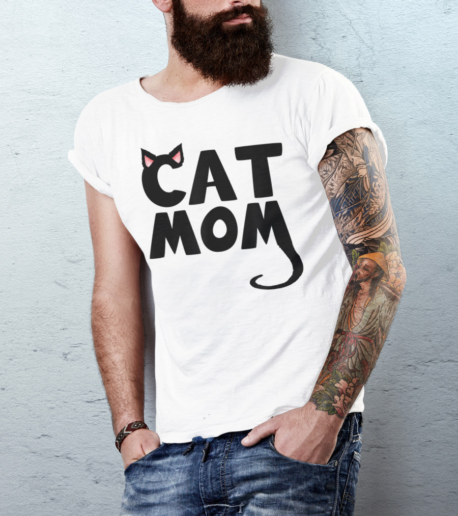 Cat Mom With Cat Ears And Tail T-Shirt