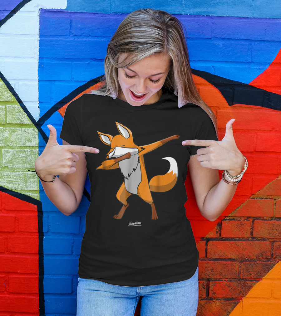 Dabbing Fox Dab Red Fox Animal Fox Mom Funny Fox Lover TeeHive T-Shirt