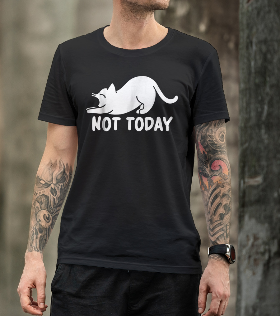 Lazy Cat Not Today Cat Lovers Cat Lady Cat T-Shirt
