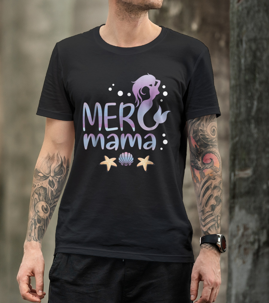 MER Mama Mermaid Birthday Party Mom T-Shirt