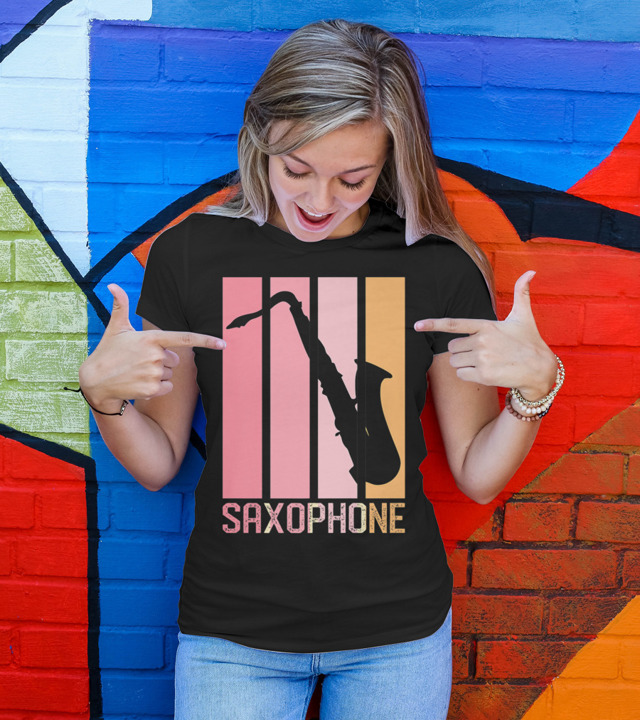 Saxophone Band Mom Marching Band School Music T-Shirt