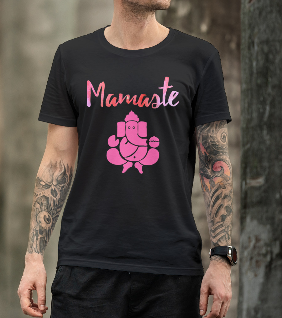 Mamaste Cute Mom Yoga Namaste Ganesh T-Shirt