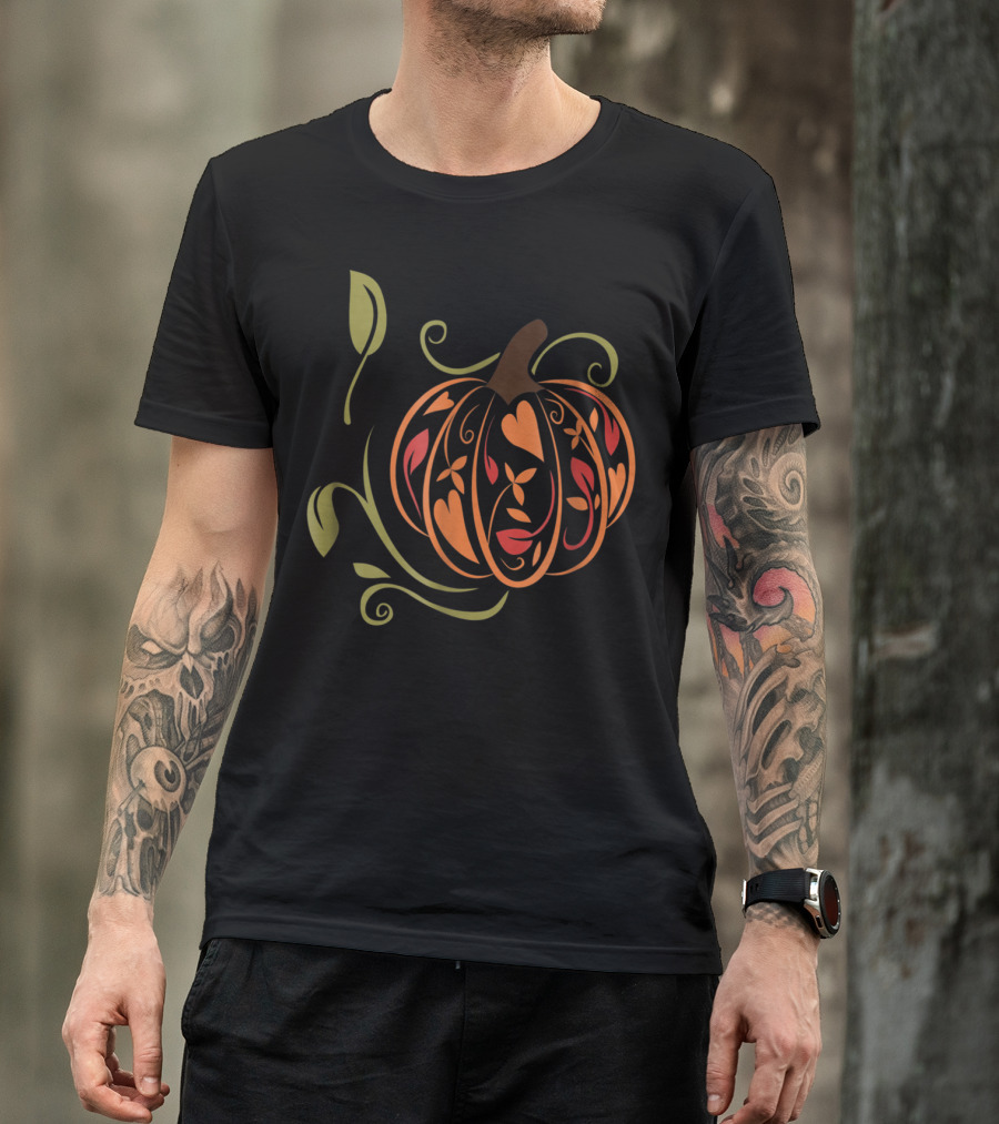 Autumn Pumpkin Fancy Elegant Teacher Mom Wife65 Fall T-Shirt