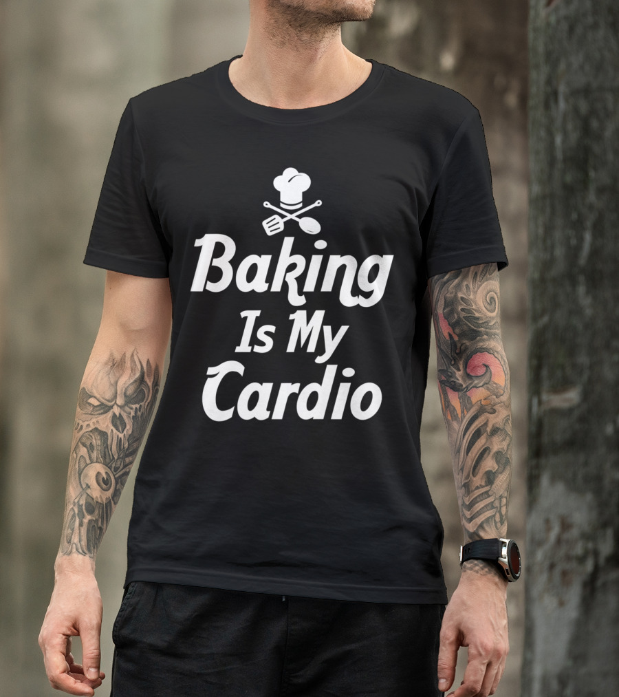 Bake Baking Is My Cardio Mom Grandma Chef Hat Spatula Spoon T-Shirt