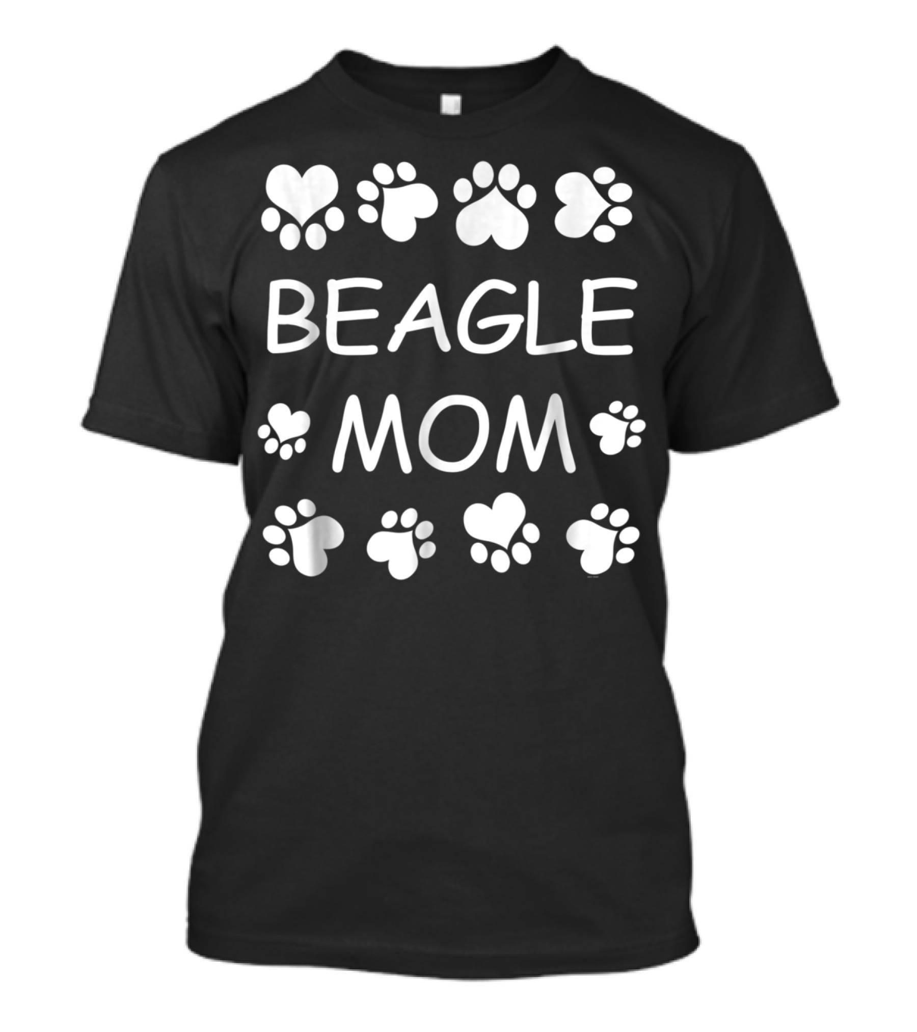 Beagle Mom Paw Print Hearts Christmas Birthday T-Shirt
