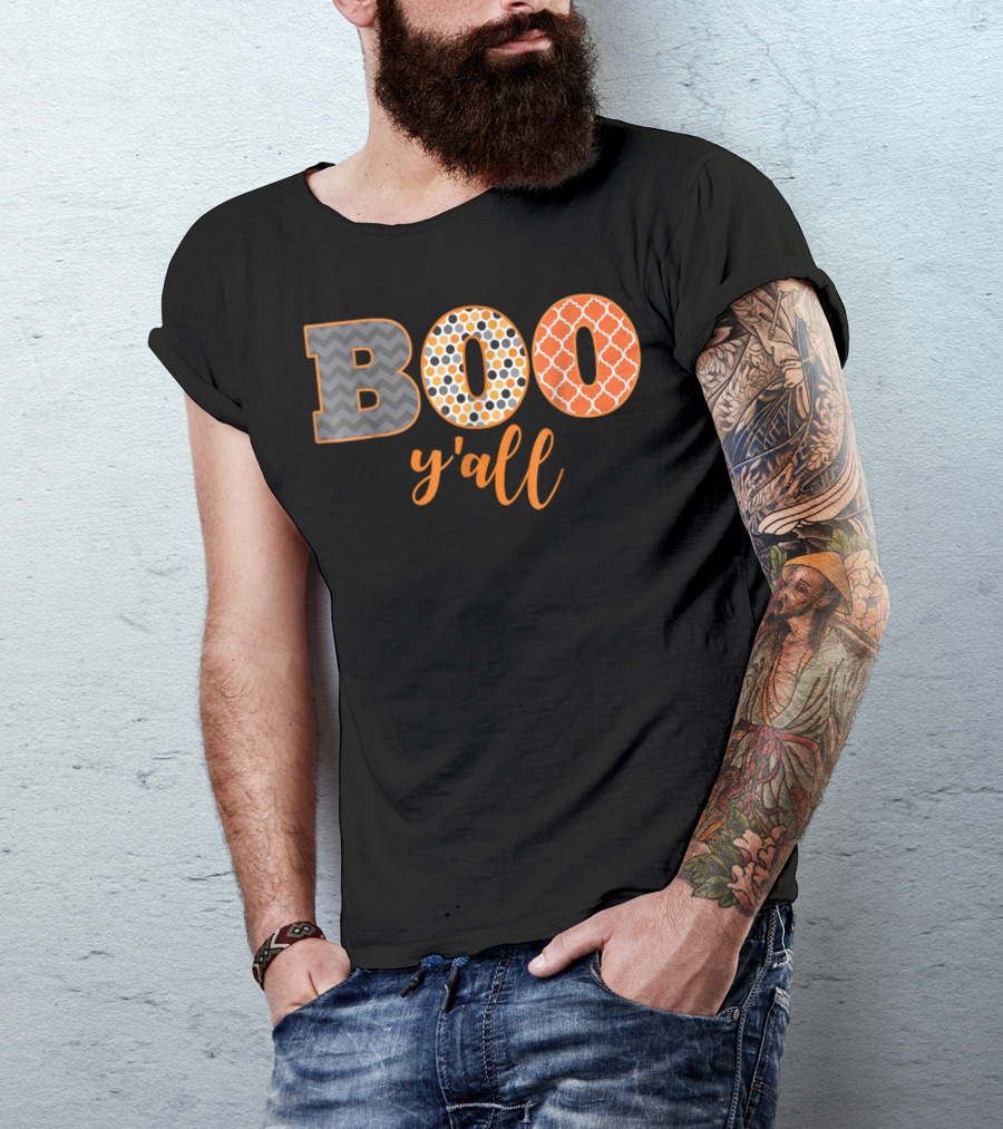 BOO Y'all Halloween Perfect Dad Teach51 Chevron Polka Dots T-Shirt